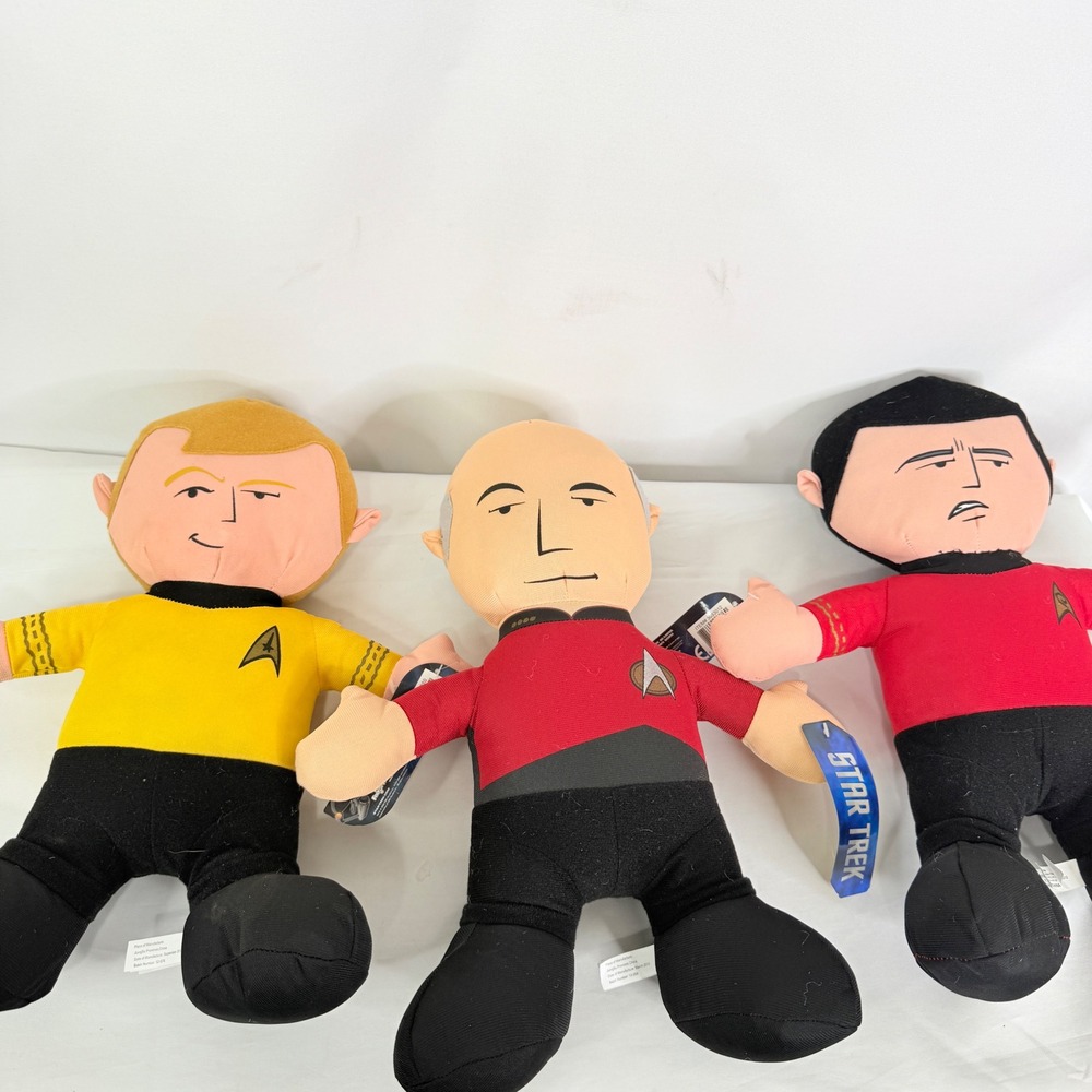 Star Trek Toy Factory Plush Lot Kirk Picard Scotty 14 Inch New With Tags